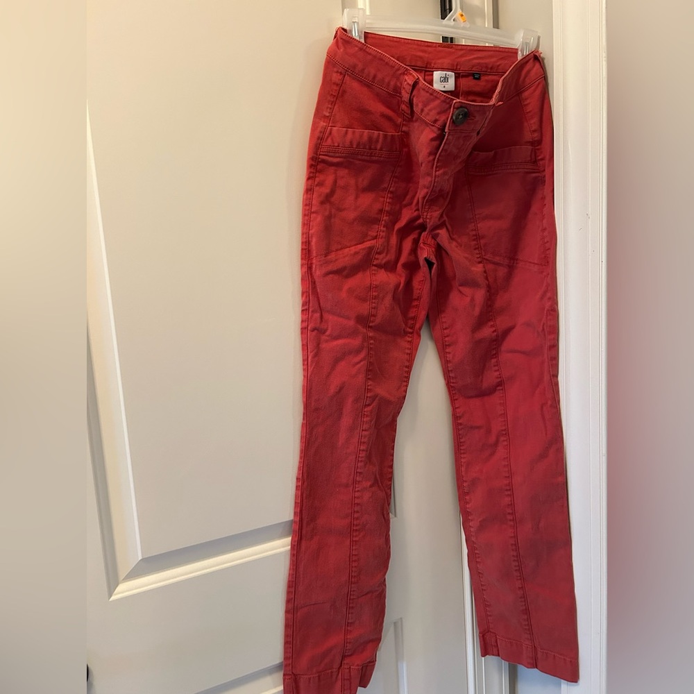 Burnt Orange Straight Leg Corduroy Pants